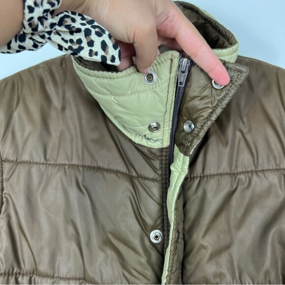 Ski Lift It Brown and Beige Zip Up Vintage Puffer Vest Women Size M - Picture 9 of 14
